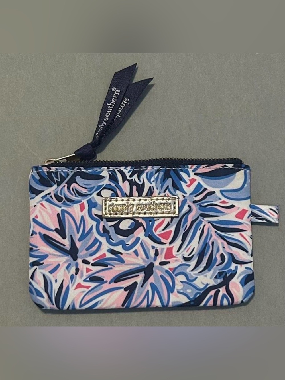Lilly Pulitzer Navy, Light Blue & Pink Floral Cosmetic Zip Pouch